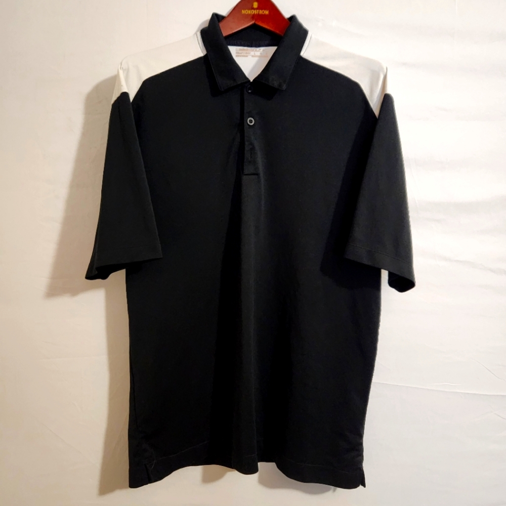 Nike Golf - Fit-dry Black White - Men's Large Polo - Active Lightweight